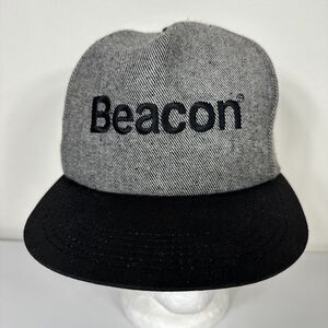 Beacon Seeds Farming VTG Gray Embroidery Denim K Products SnapBack Hat USA